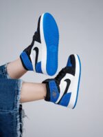 [Custom Blue and white, blue and black, red and black - Full Diamond] Air Jordan 1 High - Top Skateboarding Shoes Unisex - Image 2