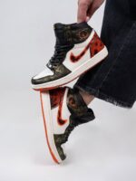 [Custom Blazing Flame  Golden Dragon] Air Jordan High - Top Skateboarding Shoes Unisex - Image 4