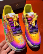 [Customized SpongeBob SquarePants - Sunset] Air Force 1 Low-top Shoes Hand-drawn Unisex - Image 3