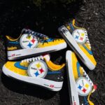 [Customized Steelers] Air Force 1 Low-top Shoes Hand-drawn Unisex Faded Color Black/Yellow
