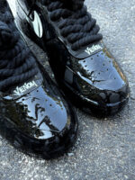 [Custom Venom - Patent Leather] Air Force 1 Low - Top Unisex Skateboarding Shoes Black - Image 2