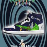 [Custom Rick and Morty] Air Jordan High - Top Skateboarding Shoes Unisex Blue