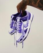 [Customized Blueberry Ice Cream] Dunk Low-top Shoes Unisex Purple - Image 4