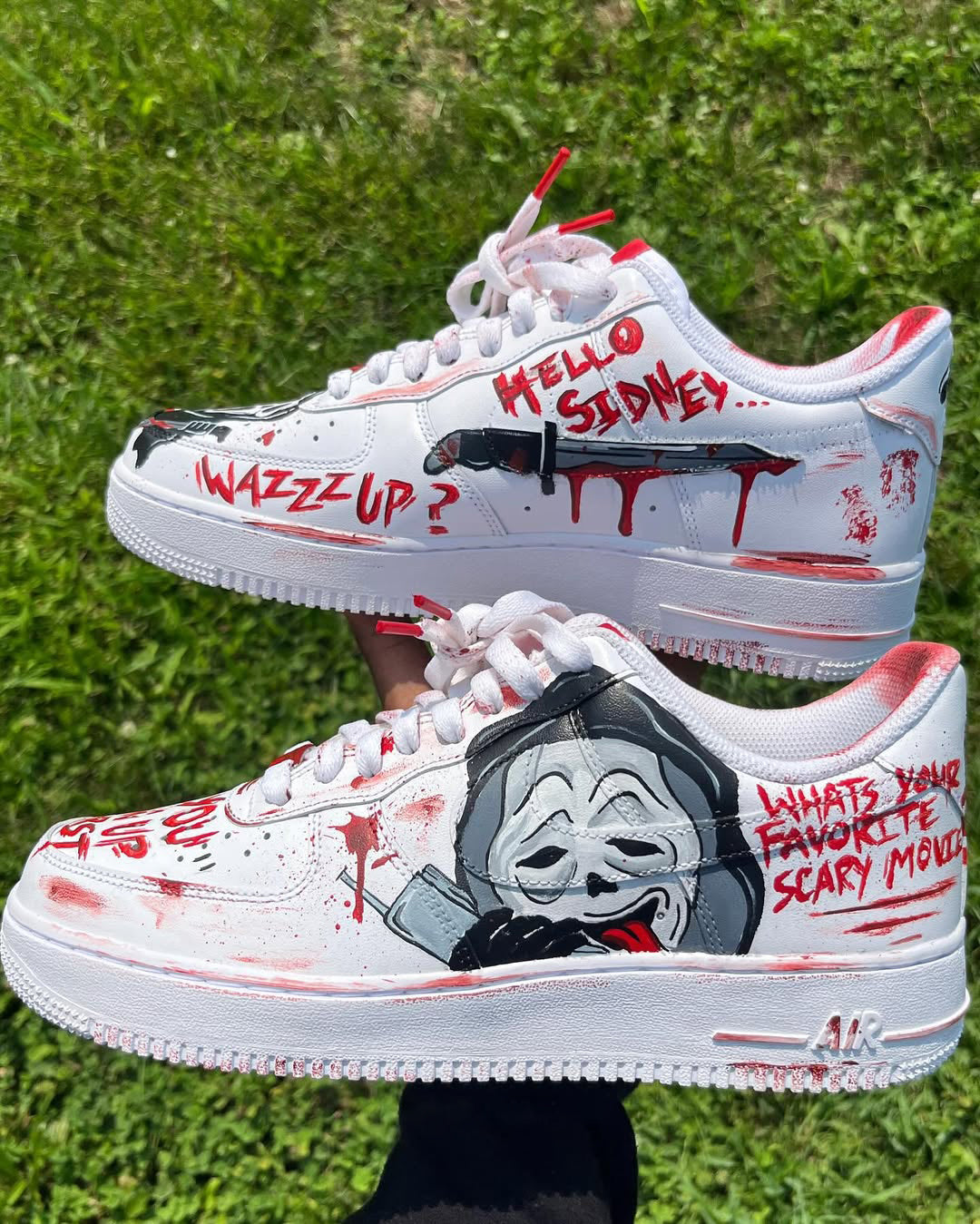 [Custom Scary Movie Graffiti] Air Force 1 Skateboarding Shoes Unisex Low-top - Image 1