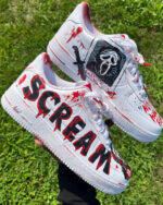 [Custom Scary Movie Graffiti] Air Force 1 Skateboarding Shoes Unisex Low-top - Image 2