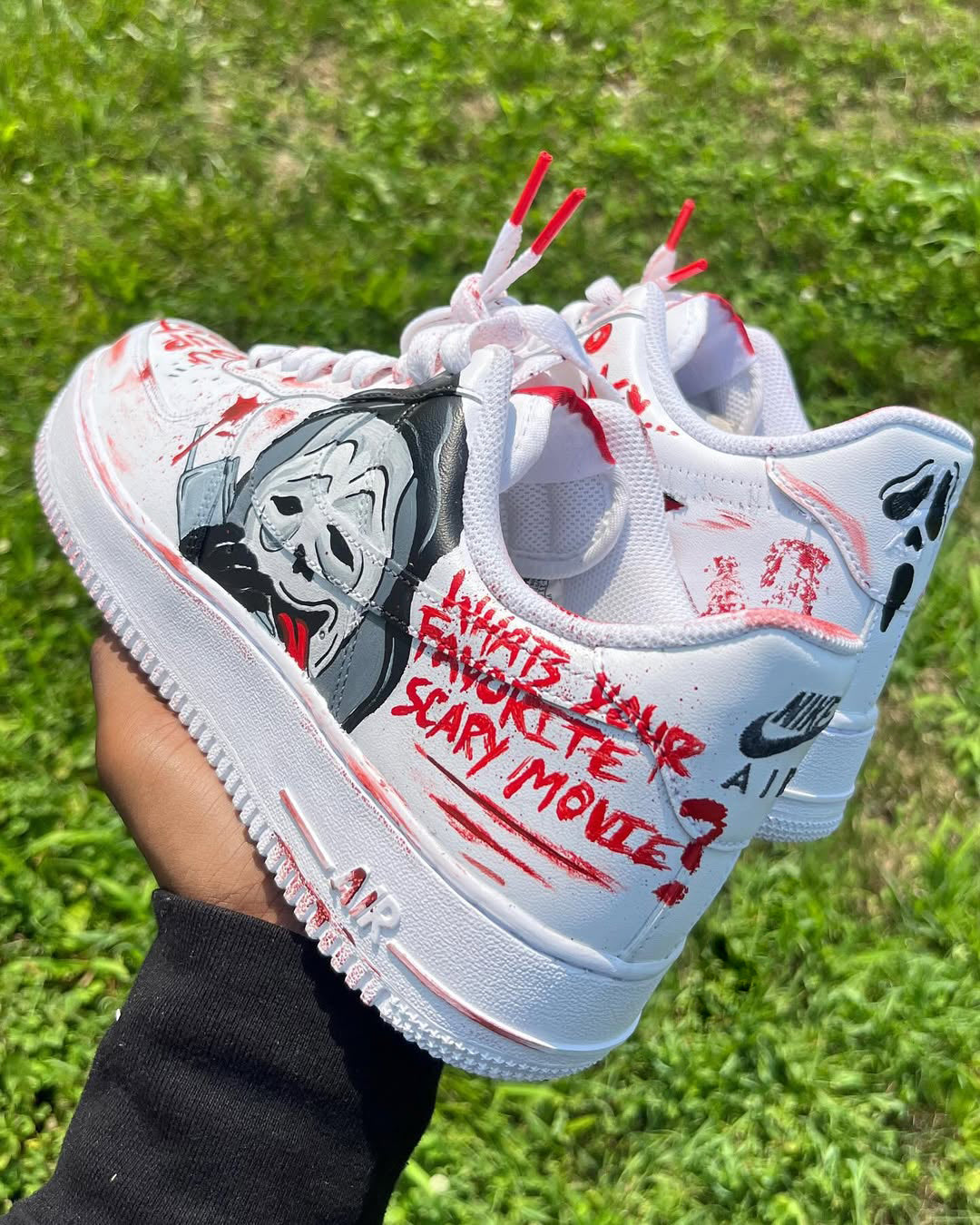 [Custom Scary Movie Graffiti] Air Force 1 Skateboarding Shoes Unisex Low-top - Image 3