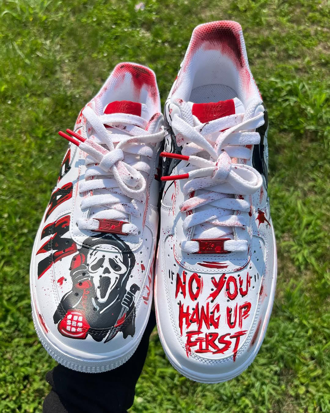 [Custom Scary Movie Graffiti] Air Force 1 Skateboarding Shoes Unisex Low-top - Image 4