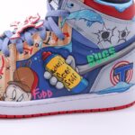 [Custom TuneSquad] Air Jordan 1 High Top Unisex Skateboarding Shoes - Image 9