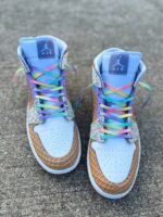 [Custom Rainbow Ice Cream] Air Jordan 1 High Top Unisex Skateboarding Shoes - Image 4