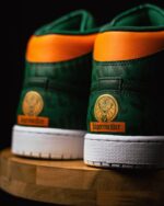 [Custom Jägermeister] Jordan Air Jordan 1 Mid Unisex Skateboarding Shoes Green - Image 6