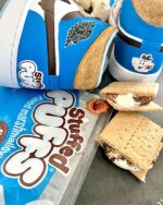 [Custom Toasted Marshmallow Sandwich Cookies] Air Jordan 1 High Top Unisex Skateboarding Shoes Blue/White/Brown - Image 3