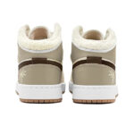 [Custom Warm Winter - Romantic Fireworks] Jordan Air Jordan 1 High Top Female Skateboarding Shoes Khaki Color - Image 4