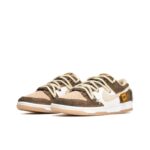 [Custom Bear Cub] Dunk Skateboarding Shoes Unisex Brown/White - Image 2