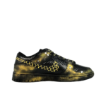 [Custom Black Distressed, Rivets, Leather] Dunk Skateboarding Shoes Unisex - Image 3