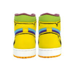 [Custom Stunning] Air Jordan 1 High Top Unisex Skateboarding Shoes Yellow/Green/Blue - Image 5