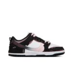 [Custom Honey Peach] Dunk Low Skateboard Shoes Unisex Black/Pink - Image 3