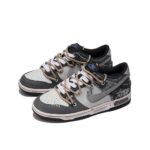 [Custom Earthfall] Dunk Low Skateboarding Shoes Unisex Gray/Black - Image 2