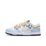 [Custom Ode to Joy] Dunk Skateboarding Shoes Unisex Smiley Graffiti White/Blue