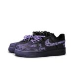 [Custom Graffiti Hand-Painted Floral Pattern Black Tiffany] Air Force 1 Skateboarding Shoes Unisex - Image 11