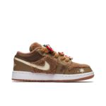 [Custom Gingerbread Man] Jordan Air Jordan 1 Low Top Unisex Skateboarding Shoes Brown - Image 6