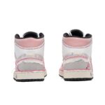 [Custom Flower Dream] Air Jordan 1 Mid Top Unisex Skateboarding Shoes Pink - Image 4
