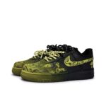 [Custom Graffiti Hand-Painted Floral Pattern Black Tiffany] Air Force 1 Skateboarding Shoes Unisex - Image 7