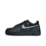 [Customized Star Diamond Nocturne] Air Force 1 Low-top Shoes Unisex Black Diamond Decoration