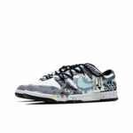 [Custom Blue Star Field] Dunk Hand Painted Graffiti Ink Splash Craft Skateboarding Shoes Unisex - Image 2