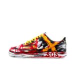 [Custom Drippy Sense] Court Vision 1 Skateboard Shoes Unisex Red/Black/Yellow - Image 2