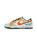 [Custom Hawaiian Sunshine] Dunk Low Skateboard Shoes Unisex Orange/Blue - Image 2