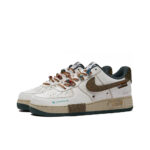 [Customized CloudStride] Air Force 1 Shoes Unisex White/Brown/Green - Image 2