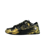 [Custom Black Distressed, Rivets, Leather] Dunk Skateboarding Shoes Unisex - Image 2