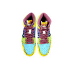 [Custom Stunning] Air Jordan 1 High Top Unisex Skateboarding Shoes Yellow/Green/Blue - Image 4
