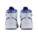 [Custom White Noise, Blue Notes ] Air Jordan 1 High - Top Skateboarding Shoes Unisex White/Blue - Image 4