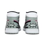 [Custom Shadow of the Night] Air Jordan 1 High Top Unisex Skateboarding Shoes Gray/Pink - Image 4