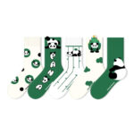 Cute Cartoon Anti-Pilling, Breathable And Comfortable Mid-Calf Socks 5-Pair Set(Size 36-42) - Image 5