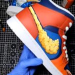 [Custom The Strongest form of Saiyan] Air Jordan 1 Mid Skateboarding Shoes Unisex - Image 4