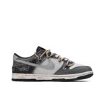 [Custom Earthfall] Dunk Low Skateboarding Shoes Unisex Gray/Black - Image 3
