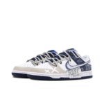 [Custom Trust The Bear] Dunk Low Skateboard Shoes Unisex Beige/Blue - Image 2