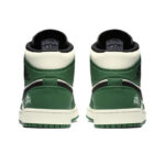 [Custom Iced Evergreenl] Air Jordan 1 Mid Top Men's Skateboarding Shoes Green - Image 4