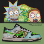 [Custom Rick&Morty Green]Dunk Low Unisex Street Graffiti Skateboarding Shoes