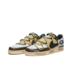 [Custom Retro Mocha] Court Vision 1 Low Skateboard Shoes Unisex Distressed Style Brown/Yellow - Image 2