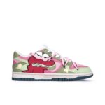 [Custom Alligator Cookies] Dunk Low Skateboarding Shoes Unisex Green/Pink - Image 4