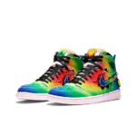 [Custom Rainbow Tie-dye] Air Jordan 1 og High Top Unisex Skateboarding Shoes - Image 2