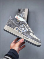 [Custom Grey Distressed Style] Air Force 1 Skateboarding Shoes Unisex Low-top - Image 3