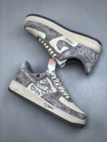 [Custom Grey Distressed Style] Air Force 1 Skateboarding Shoes Unisex Low-top - Image 2