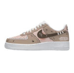 [Custom Hand-drawn LABU ]Unisex Air Force 1 Low Pink/Gray/Khaki/Brown - Image 5