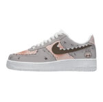 [Custom Hand-drawn LABU ]Unisex Air Force 1 Low Pink/Gray/Khaki/Brown - Image 9