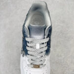 [Custom Reflective Cross] Air Force 1 Skateboarding Shoes Unisex Gray - Image 7