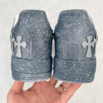 [Custom Reflective Cross] Air Force 1 Skateboarding Shoes Unisex Gray - Image 4